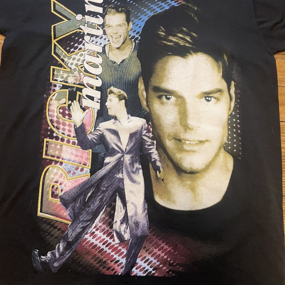 Vintage 90s Ricky Martin T Shirt Size Small Boy Band Pop Rock Star 