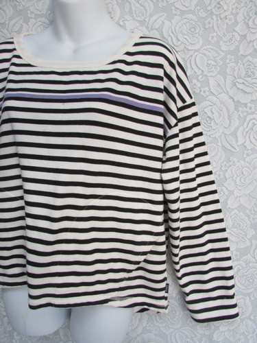 Bonds Black Striped Long Sleeves Top Pockets size XL New - Picture 3 of 8