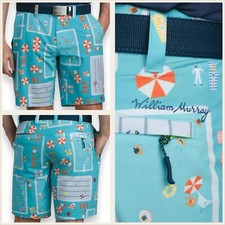 WILLIAM MURRAY New Large Hybrid Shorts Fish Outta Water Hazard Swim Trunks 34 36