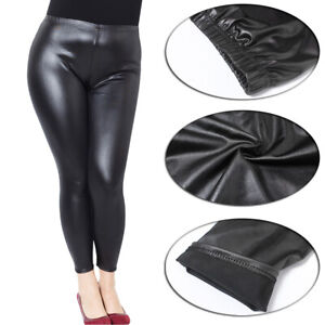 faux leather stretch pants