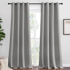 2PCS Silver Grey 90"L x 55"W Super Heavy Privacy Darkening Curtains For Bedroom
