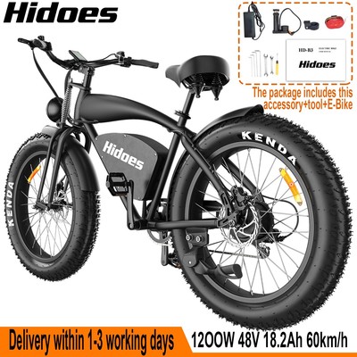 B3 Ebike 26'' 12OOW Electric Bike Bicycle 48V/ 17.5Ah Battery Fat Tire E-bike US