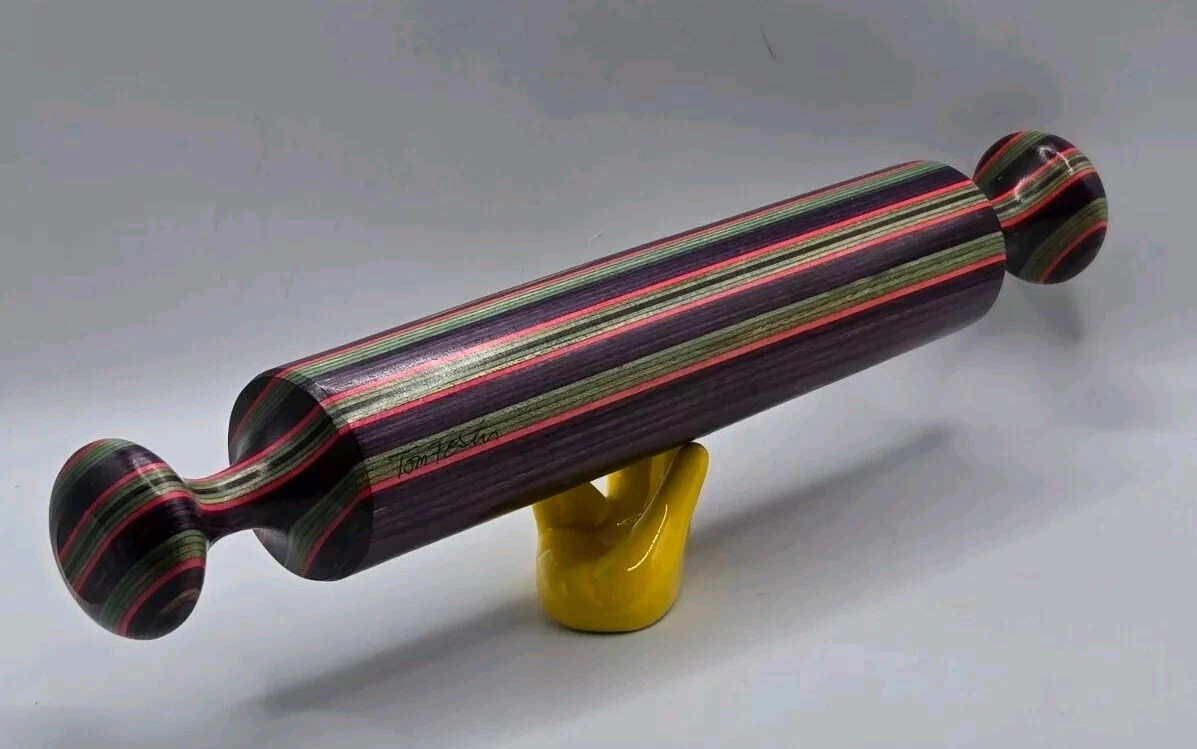 Tom Foster Signed Colorful Hand Turned Laminate Rock Maple 16" Rolling Pin • EUC
Opens in a new wind