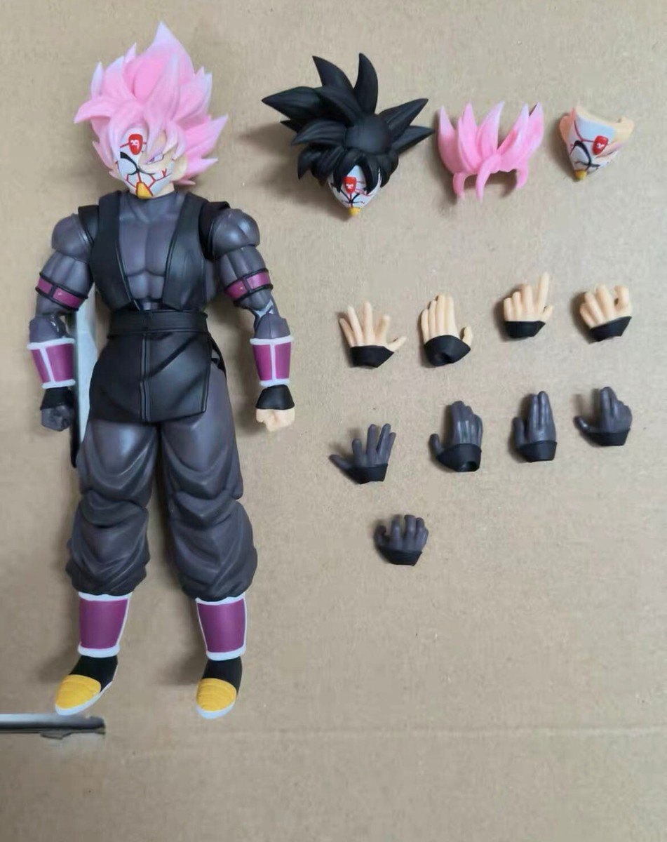 【うめこぶさま】ご購入品◆シークレット黒➕️ピンク 2体セット custom 1/12 shf Black Goku Zamasu goku Action Figure Demoniacal