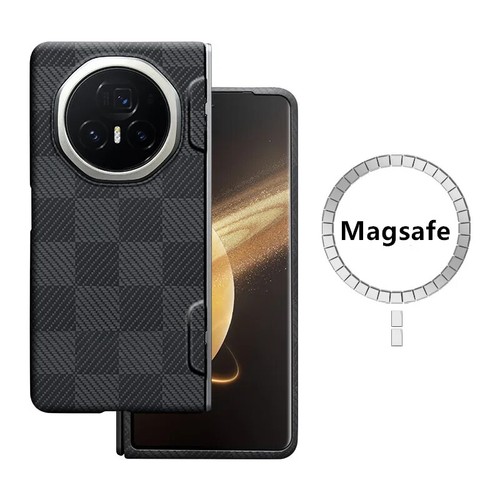 Custodia rigida sottile cerniera a molla originale in fibra di carbonio Magsafe Fr Honor Magic V3 - Foto 8 di 29