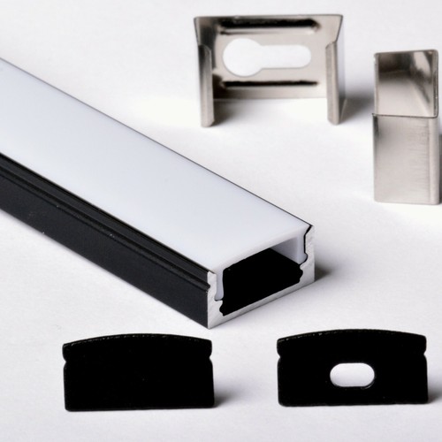 PROFILO ALLUMINIO 1m 2m 3m PER STRISCE STRIP LED BARRA RIGIDA PROFILATO - Foto 39 di 90