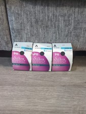 SILKEN MIST Leggs Control Top Silky Sheer Jet Black A Pantyhose 20110 Lot/3