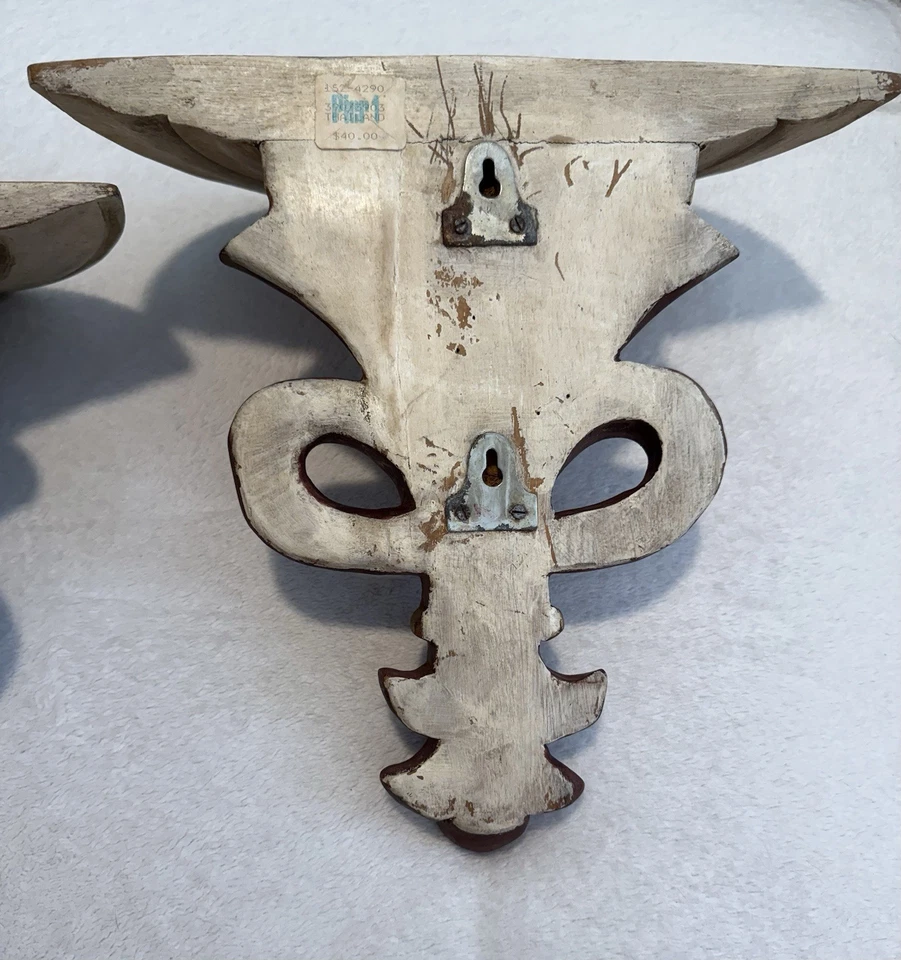 Juego de 2 Estantes de Pared Flor de Lis 12”x 12” Decorativos Acabado Madera Muelle 1 Foto 4 de 4