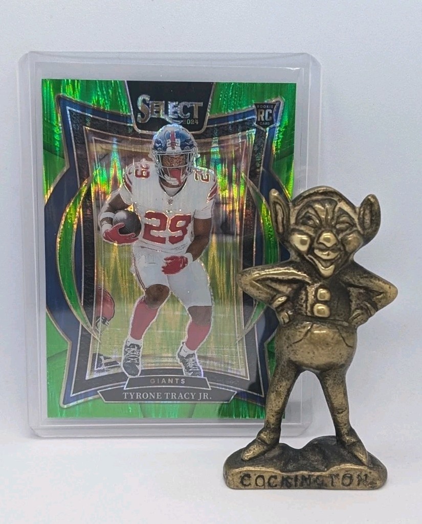 2024 Panini Select #61 Tyrone Tracy Jr. Giants Neon Green Prizm Shock /599 RC