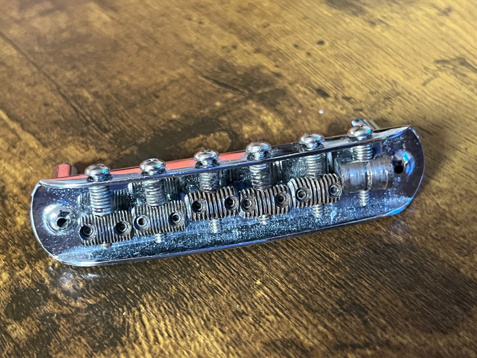 1960s Fender Jazzmaster Jaguar guitar bridge threaded saddles