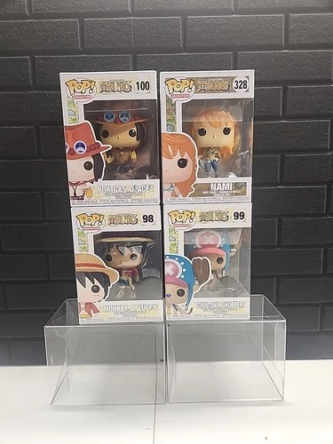 Lot Funko Pop! One Piece #98 / #99 /#100 /#328 + Protectors