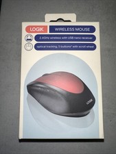 Image of Logik Wireless Mouse Optical Tracking, Red/Black, USB Receiver, LWLMRD23