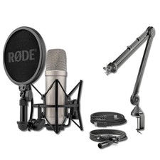 Rode NT1 5th Gen Condenser Microphone Silver with PSA1 Desk Boom Arm