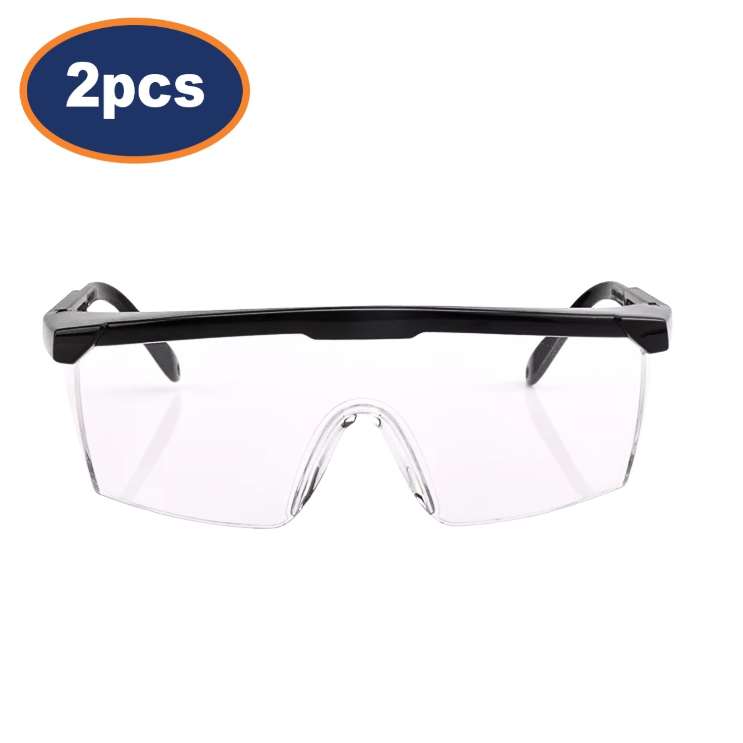Industrial Safety Eyewear Glass Eye Protection Fog-Proof Lightweight Black 2Pcs