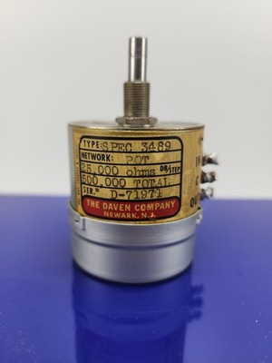 Vintage Daven SPEC 3489 POT 25K Ohms 500K Total Potentiometer AS IS #2