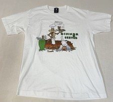 Vintage Wile E Coyote Shirt Mens L Looney Tunes Graphic Y2K Dinner Is Served 131
