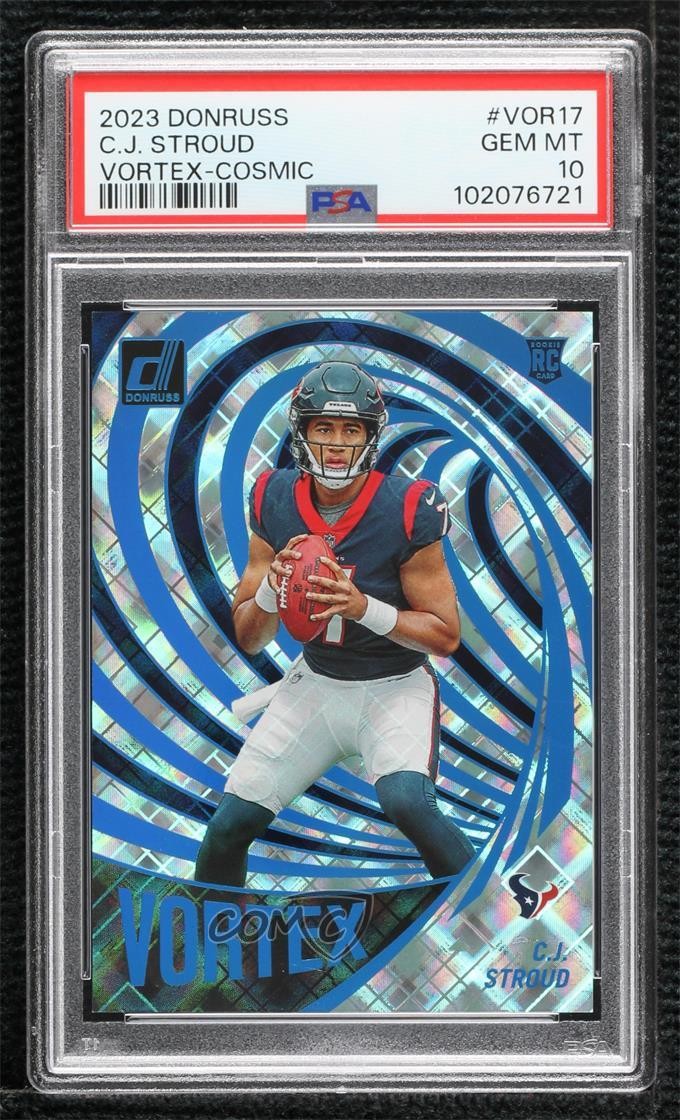 2023 Panini Donruss Vortex Cosmic 63/100 CJ Stroud PSA 10 GEM MT Rookie RC 13gj