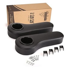 Golf Cart Armrest for Golf Cart Rear Seat kit,Arm Rest with Cup Holder Black