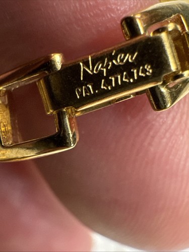 Vintage Napier signiert goldfarben strukturiert/glatt gerippt Perlen 17" Halsband Halskette - Bild 10 von 12