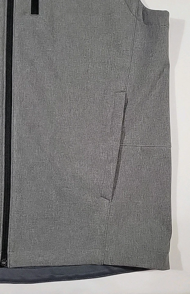 Solaris Full Zip Vest Men's Size Large Gray Softshell Fleece Lined Golf Outdoors - Image 4 of 4