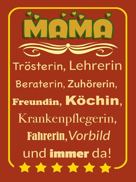 Holzschild 40X30 Cm Mama TröSterin Lehrerin Immer Da Deko Geschenk Holz Schild-image