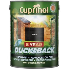Image of Cuprinol Ducksback 5 Year Waterproof for Sheds & Fences Black 5 litre