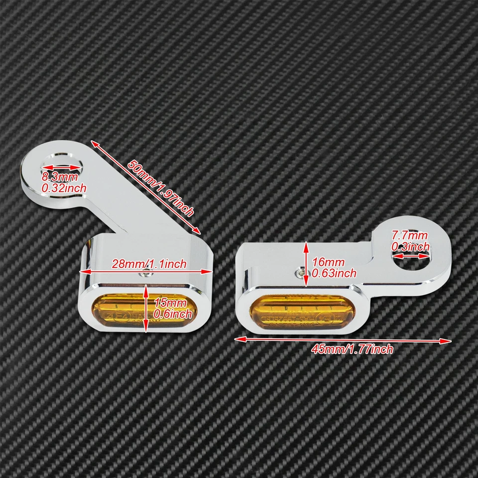 2X Mini Chrome LED Turn Signal Indicator Running Lights Fit for Sportster 04-20 - Image 2 of 4