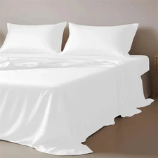 Natural Mulberry Silk 23 Momme Flat Sheet 1PC, Grade A Silk Smooth Top Sheets