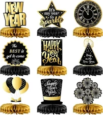 9pcs New Year 2026 Table Centerpieces - Festive NYE Party Decorations 2026