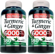 FITO MEDIC'S Lab | Turmeric and Ginger Supplement | 6000 mg | 180 Caps | Ultra h