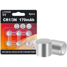 6 Pack 1/3N CR1/3N DL1/3N 3V Lithium Battery High Capacity for Laser Sights Came