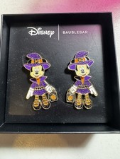 New Disney x Baublebar Minnie Mouse Figural Witch 3D Halloween Dangle Earrings