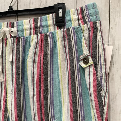 Westbound The Island Striped Mid Rise Straight Leg Linen Blend Crop Pants 3X New - Picture 6 of 18