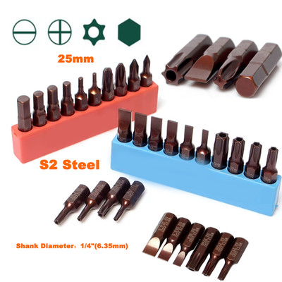 Impact Drill 25mm Driver Screwdriver S2 Steel Bit Hex/Phillips/Slotted/Torx Bits