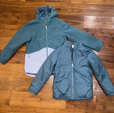 Girls Size XL 14 Patagonia All Seasons Blue Hooded 4 In 1 Jacket Coat