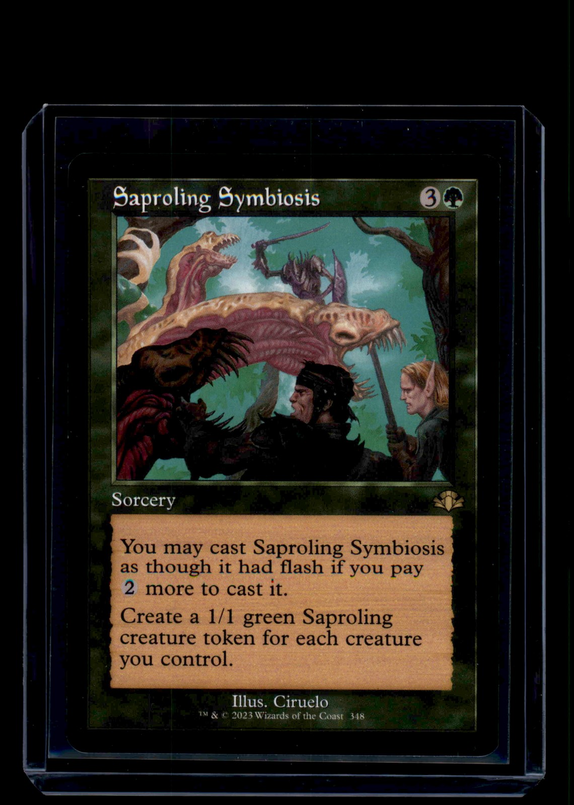 MTG Saproling Symbiosis (Retro Frame) #348 Rare Dominaria Remastered