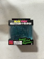 Nee Doh Needoh Nice Ice Cube Glitter Glow Blue Stress Sensory Fidget Toy Squeeze