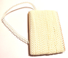 22 1/2 YDS 67' 3/8" Scalloped Flat Creamy Beige Bobbin Lace Trim