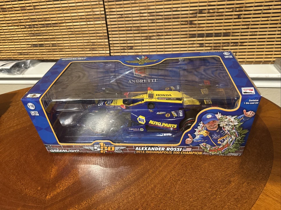 RARO Greenlight Alexander Rossi Indy 500 ganador 2016 coche fundido a presión 1:18 en caja Foto 4 de 4