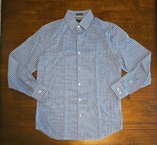 Banana Republic Blue Checkered Dress Shirt