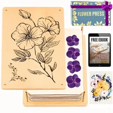 Wooden Flower Press for Adults and Teens - Includes Expert Video Tutorials - ...