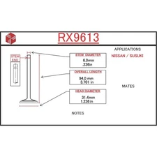 ITM Engine Components RX9613 Engine Exhaust Valve