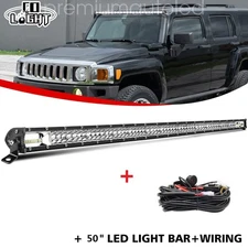 Dual Row Straight 52"inch LED Light Bar For Hummer H1 H2 H3 Humvee AM General