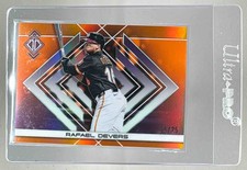 Rafael Devers 2025 Topps Transcendent 13 Orange Icons Chrome Image Variation /25