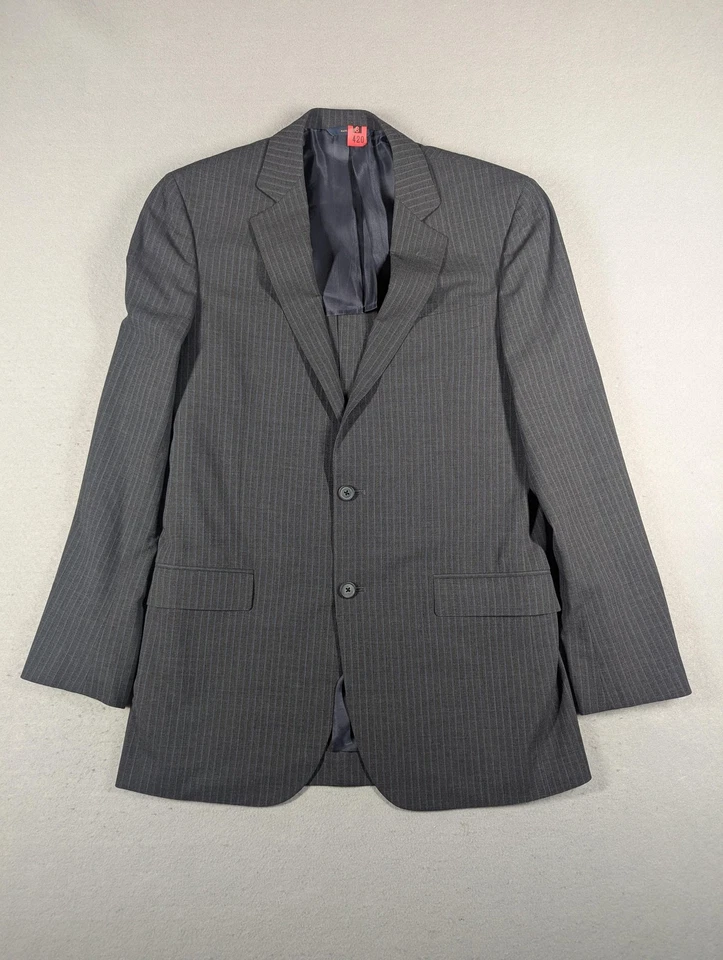 Brooks Brothers Suit Mens 39L W33 Gray Pinstripe Fitzgerald BrooksCool 2 Piece - Image 2 of 4