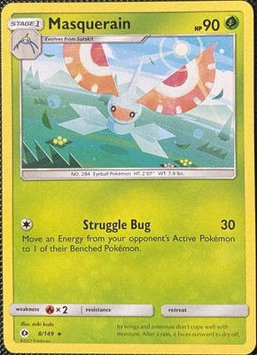 Masquerain 8/149 SM Base Set Regular - Pokémon Card