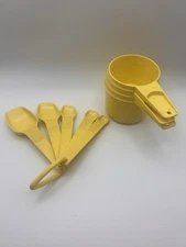 Vintage Tupperware Measuring Cups (3) & Spoons (5)  Set Yellow Replacements