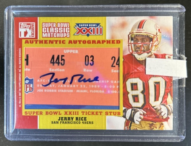 2007 Topps TX Jerry Rice Boomer Esiason Super Bowl Legends Autogramm #2/10