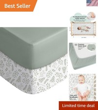 Baby Crib Sheets for Boys Girls, Fitted Crib Sheet 2 Pack for Standard Crib a...