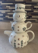 Living Quarters Stacking Snowman Tea Set